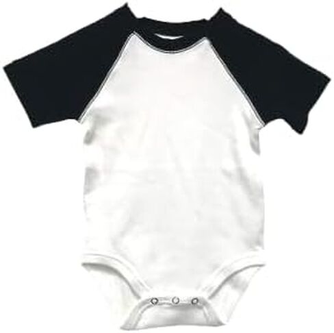 Laughing Giraffe Baby Blank Short Sleeve Unisex Raglan Baseball Onesie in Kuwait
