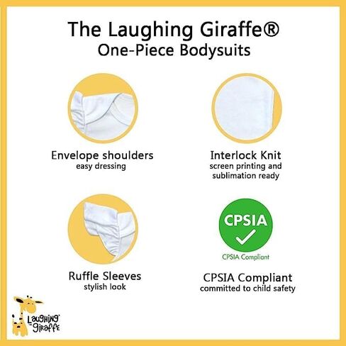 Laughing Giraffe Baby Blank Short Sleeve Unisex Raglan Baseball Onesie in Kuwait