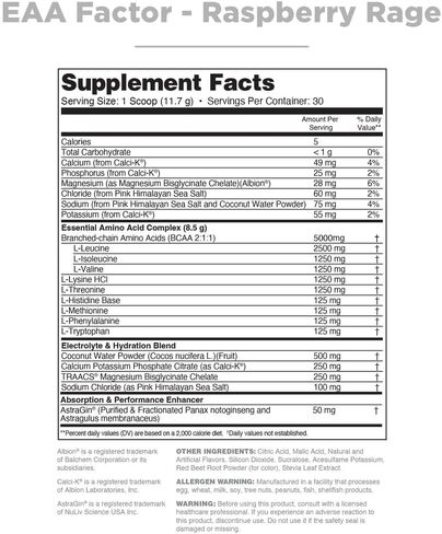 عامل Nutrithority EAA، مسحوق الأحماض الأمينية الأساسية BCAA، توت العليق 30 حصة - مشروب خالٍ من السكر والكافيين أثناء التمرين وبعده مع إلكتروليتات - تحسين تعافي العضلات وترطيبها in Saudi Arabia