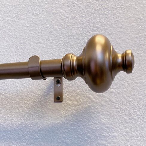Cardiff 12-20 Inch Adjustable Side Curtain Rod Set Pair, 1 Inch Diameter in Black in Kuwait