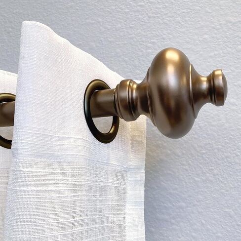 Cardiff 12-20 Inch Adjustable Side Curtain Rod Set Pair, 1 Inch Diameter in Black in Kuwait