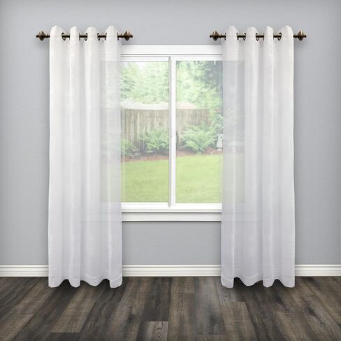 Cardiff 12-20 Inch Adjustable Side Curtain Rod Set Pair, 1 Inch Diameter in Black in Kuwait