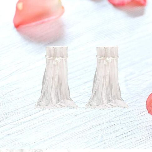 غطاء كرسي من التل قطعتين من VORCOOL من التول ربطات عنق طويلة شبكية مزغبة توتو أغطية لزينة الزفاف وحفلات الزفاف وحفلات استقبال المولود (أبيض) in Kuwait