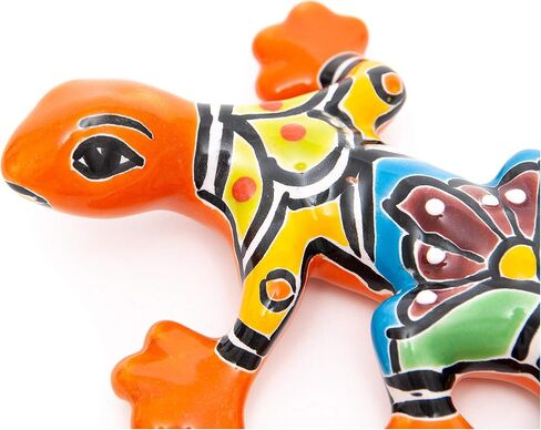 Enchanted Talavera Mexican Talavera Pottery Mini Hand Painted Mexican Ceramic Garden Gecko Salamander Frog Butterfly Dragonfly Animals Butterflies Reptiles Wall Décor Art (Mini 5"x6" Deep Green) in Saudi Arabia