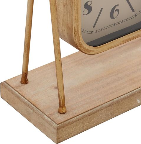 Deco 79 Wood Pendulum Clock with Wood Base, 10" x 5" x 11", Gold in Saudi Arabia