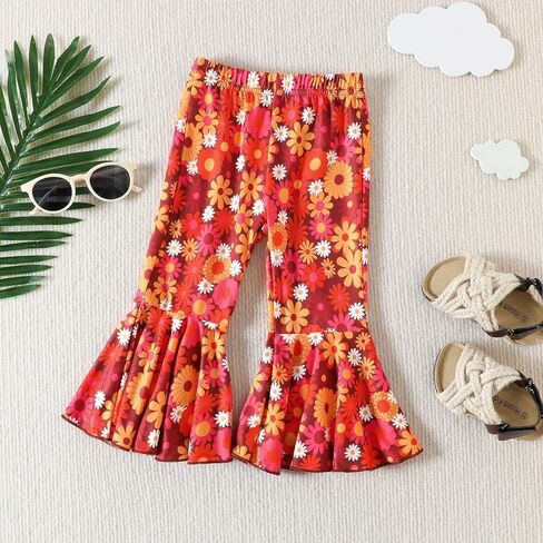 ملابس للفتيات الصغيرات ملابس بدون أكمام وقمصان قصيرة وسروال على شكل زهرة جرس سفلي مجموعة ملابس صيفية in Kuwait