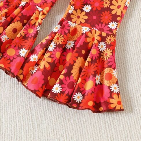 ملابس للفتيات الصغيرات ملابس بدون أكمام وقمصان قصيرة وسروال على شكل زهرة جرس سفلي مجموعة ملابس صيفية in Kuwait