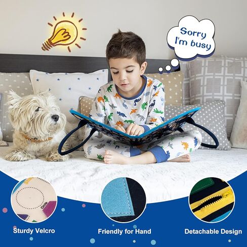 لوحة مشغولة للأطفال الصغار، لوحة مونتيسوري الحسية للسفر كتاب هادئ لعبة تعليمية تعليمية لمرحلة ما قبل المدرسة للأطفال، طائرة سيارة، مهارات اللباس الأساسية، لوحات الأنشطة الحركية الدقيقة، هدايا لعمر 1-3 4 5 6 سنوات باللون الأزرق in Kuwait