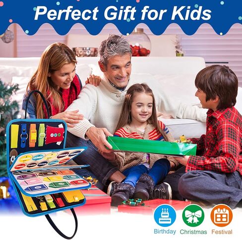 لوحة مشغولة للأطفال الصغار، لوحة مونتيسوري الحسية للسفر كتاب هادئ لعبة تعليمية تعليمية لمرحلة ما قبل المدرسة للأطفال، طائرة سيارة، مهارات اللباس الأساسية، لوحات الأنشطة الحركية الدقيقة، هدايا لعمر 1-3 4 5 6 سنوات باللون الأزرق in Kuwait