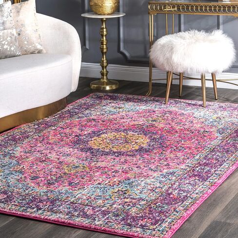 nuLOOM Verona Vintage Persian Area Rug, 5x7, Pink in Saudi Arabia
