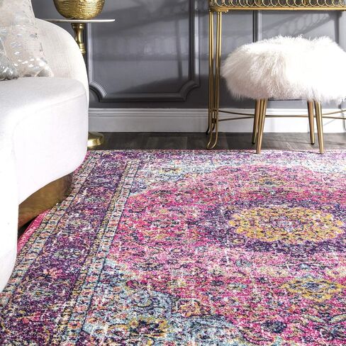 nuLOOM Verona Vintage Persian Area Rug, 5x7, Pink in Saudi Arabia