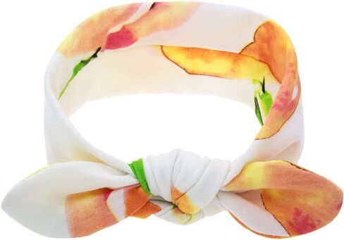 inSowni تلقي قماط بطانية ملفوفة باللون البرتقالي الخوخ مع القوس مجموعة عصابات رأس للجنسين حديثي الولادة الرضع طفلة صبي in Kuwait