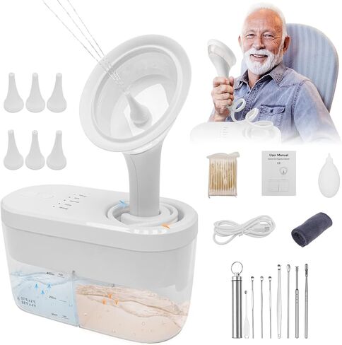 مجموعة إزالة شمع الأذن الكهربائية - منتجات العناية بالأذن مع نظام تنظيف الري ومنظف الأذن الكهربائي ومنشفة شمع الأذن - هدايا مثالية لعيد الحب للزوجة in Kuwait