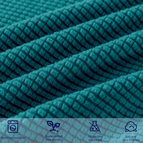 أغطية كراسي غرفة الطعام من Texupday مجموعة من 4 أغطية مقاعد كرسي بارسونز للمنزل والحفلات وأغطية كراسي قابلة للتمدد مع خياطة بلونين (أزرق-رمادي فاتح) in Kuwait