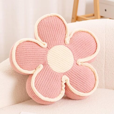 Kcvvcr Flower Pillow, Soft Flower Shaped Floor Cushion, Flower Decorative Throw Pillow, Cute Flower Seating Cushion, Flower Room Décor Plush Pillows for Sofa Couch Bed (13.7 Inch, Pink) in Saudi Arabia