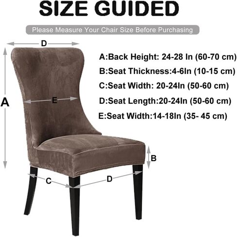 Beige Velvet Wingback Chair Cover Slipcover Strength Removable Washable Reusable Armless Protector Cover for Dining Room Banquet Home Decor (Beige, Set of 1) in Saudi Arabia