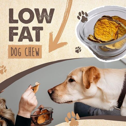 شرائح البطاطا الحلوة للكلاب من مايتي باو ناتشورالز | بطاطس حلوة مجففة طبيعية 100% للكلاب، بطاطا حلوة مجففة قليلة الدسم، مضغ البطاطا الحلوة للكلاب، بطاطا حلوة وجبات خفيفة للحيوانات الأليفة in Kuwait