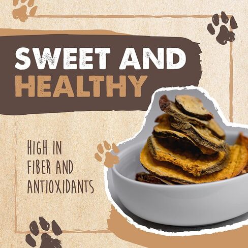 شرائح البطاطا الحلوة للكلاب من مايتي باو ناتشورالز | بطاطس حلوة مجففة طبيعية 100% للكلاب، بطاطا حلوة مجففة قليلة الدسم، مضغ البطاطا الحلوة للكلاب، بطاطا حلوة وجبات خفيفة للحيوانات الأليفة in Kuwait