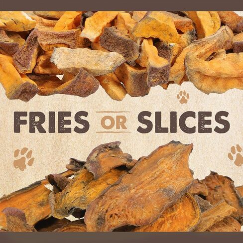 شرائح البطاطا الحلوة للكلاب من مايتي باو ناتشورالز | بطاطس حلوة مجففة طبيعية 100% للكلاب، بطاطا حلوة مجففة قليلة الدسم، مضغ البطاطا الحلوة للكلاب، بطاطا حلوة وجبات خفيفة للحيوانات الأليفة in Kuwait