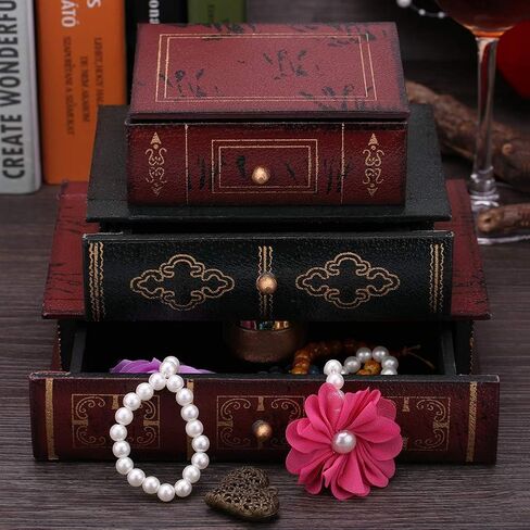 TMISHION Jewelry Gift Box, Stylish Book Shape Jewelry Gift Box Storage Box Holder Organizer in Saudi Arabia