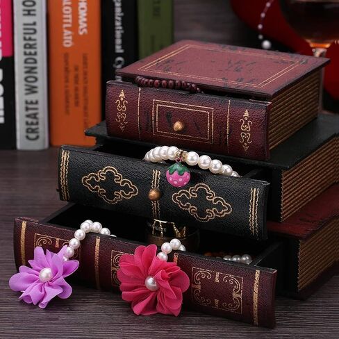 TMISHION Jewelry Gift Box, Stylish Book Shape Jewelry Gift Box Storage Box Holder Organizer in Saudi Arabia
