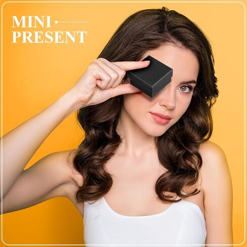 Landical 300 Pcs Cardboard Jewelry Boxes 2 x 2 x 1.2 Inch Small Gift Boxes for Jewelry Square Earring Ring Box with Foam Cushion Insert for Necklace Bracelets Bangles Displaying, Black in Saudi Arabia