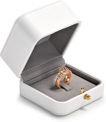 White Leather Earrings Pendant Gift Box Microfiber Interior Earrings Box for Valentines in Saudi Arabia
