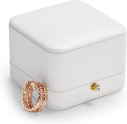 White Leather Earrings Pendant Gift Box Microfiber Interior Earrings Box for Valentines in Saudi Arabia