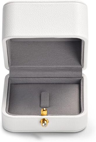 White Leather Earrings Pendant Gift Box Microfiber Interior Earrings Box for Valentines in Saudi Arabia