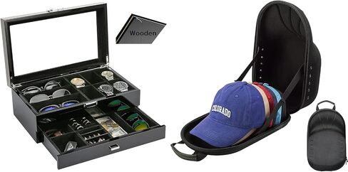 ProCase Men's Jewelry Box Bundle with Hat Organizer Travel Case in Saudi Arabia
