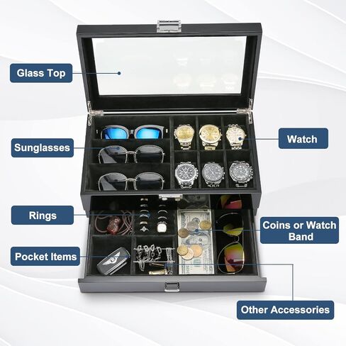 ProCase Men's Jewelry Box Bundle with Hat Organizer Travel Case in Saudi Arabia