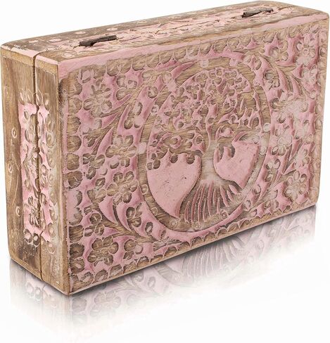 Great Birthday Gift Ideas Handmade Decorative Tree Of Life Wooden Jewelry Box Treasure Box Jewelry Organizer Keepsake Box Treasure Chest Trinket Holder Lock Box Watch Box 8 x 5 Inch Gifts for her in Saudi Arabia