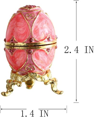 YU FENG Faberge صندوق حلية على شكل بيضة، حامل خاتم مجوهرات، صناديق تماثيل قابلة للتجميع مع كريستالات (أرجواني) in Kuwait