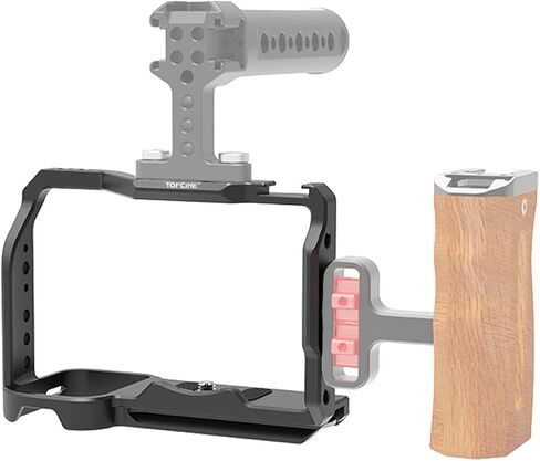 قفص كاميرا كامل لكاميرا سوني الفا ZV-E1 من توبسين مع فتحات ملولبة متعددة 1/4 و3/8 ونقاط تحديد المواقع ARRI، لوحة سفلية سريعة الفك ويمكن تثبيت الحذاء (قفص ZVE1) in Kuwait