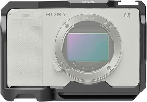 قفص كاميرا كامل لكاميرا سوني الفا ZV-E1 من توبسين مع فتحات ملولبة متعددة 1/4 و3/8 ونقاط تحديد المواقع ARRI، لوحة سفلية سريعة الفك ويمكن تثبيت الحذاء (قفص ZVE1) in Kuwait