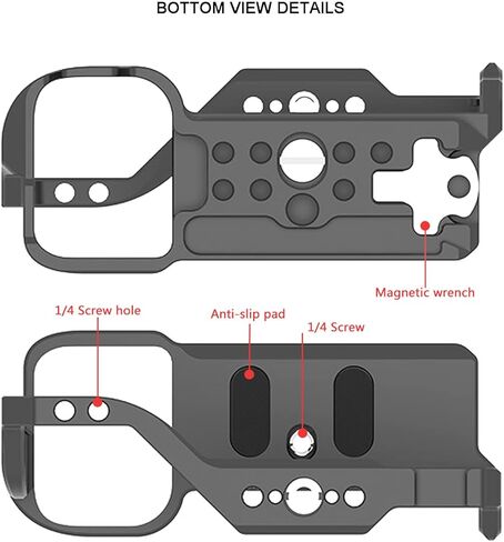 قفص كاميرا كامل لكاميرا سوني الفا ZV-E1 من توبسين مع فتحات ملولبة متعددة 1/4 و3/8 ونقاط تحديد المواقع ARRI، لوحة سفلية سريعة الفك ويمكن تثبيت الحذاء (قفص ZVE1) in Kuwait