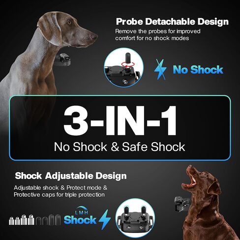 طوق تدريب الصدمات للكلاب من Homcolorful، 5 أوضاع للتدريب، أطواق مضادة للنباح للكلاب، 9 مستويات صدمة آمنة، طوق تدريب الكلاب مقاوم للماء مع 7 حساسية قابلة للتعديل، طوق النباح للكلاب الصغيرة والمتوسطة والكبيرة in Kuwait