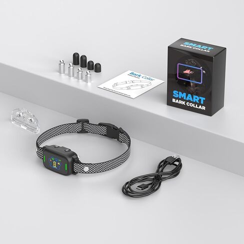 طوق تدريب الصدمات للكلاب من Homcolorful، 5 أوضاع للتدريب، أطواق مضادة للنباح للكلاب، 9 مستويات صدمة آمنة، طوق تدريب الكلاب مقاوم للماء مع 7 حساسية قابلة للتعديل، طوق النباح للكلاب الصغيرة والمتوسطة والكبيرة in Kuwait