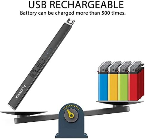 RAYONNER Candle Lighter Plasma Arc Lighters Windproof Flameless with USB Rechargeable Battery Double Safety Switch in Saudi Arabia
