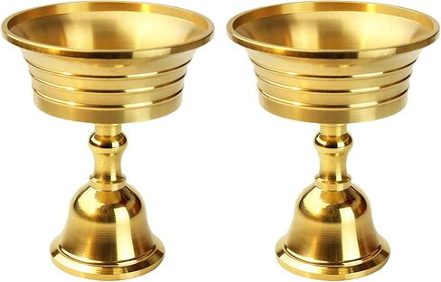 2 Pcs Gold Candle Holder with Stable Base, 2 Inch Alloy Holder for Taper Candles, Wedding, Dinning, Party Decoration (2 Inch) in Saudi Arabia