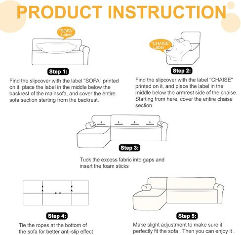 HDCAXKJ Waterproof Couch Covers for Sectional Sofa L Shape Sofa Cover Stretch Non Slip Sectional Cover 2 Piece Sectional Slipcovers Universal Pet Protector (Light Gray, 3 Seat XL Sofa + 3 Seat Chaise) in Kuwait