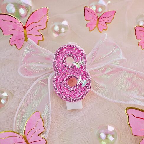 Saododku Birthday Candles, Number Candles for Birthday Cakes with Butterfly, Pink Birthday Candles Sparklers, 3.2" Cake Candles for Cake Topper Decoration, Party/Festival Celebration(Number 5) in Saudi Arabia