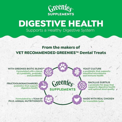 Greenies Supplements Digestive Health Adult Chicken Flavor, 7.8 oz. Pouch of 40 ct. Soft Chews in Saudi Arabia