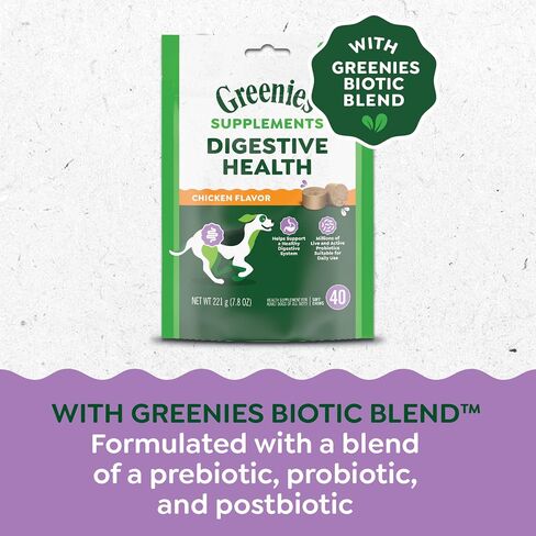 Greenies Supplements Digestive Health Adult Chicken Flavor, 7.8 oz. Pouch of 40 ct. Soft Chews in Saudi Arabia