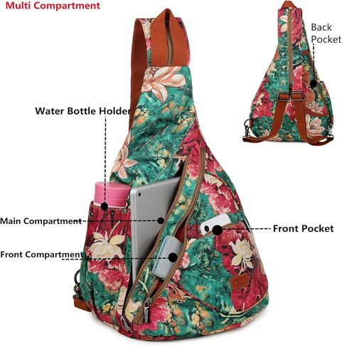 حقيبة ظهر نسائية ملونة من Baosha حقيبة ظهر كروس للكتف حقيبة نهارية كاجوال للسفر والتنزه سيرًا على الأقدام XB-10 in Kuwait