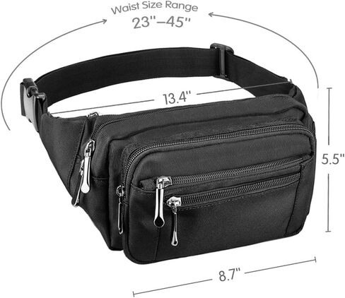 Fanny Pack for Men&Women Waterproof Waist Pack Bag Hip Bum Bag with Rain Cover Adjustable Strap for Sports Outdoors Workout Running Traveling Hiking Cycling Dog Walking Casual Fishing in Saudi Arabia