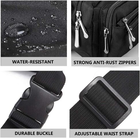 Fanny Pack for Men&Women Waterproof Waist Pack Bag Hip Bum Bag with Rain Cover Adjustable Strap for Sports Outdoors Workout Running Traveling Hiking Cycling Dog Walking Casual Fishing in Saudi Arabia