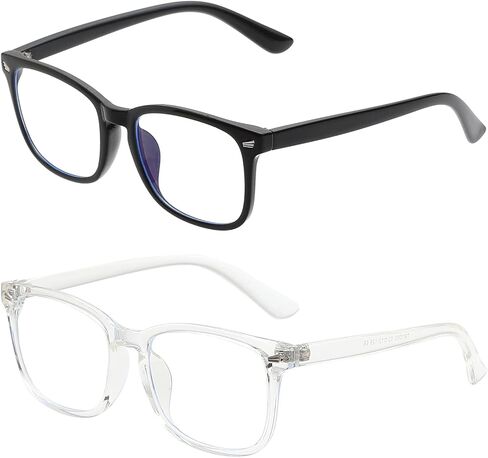 نظارات تحجب الضوء الأزرق للأطفال من Teumire للأولاد والبنات ألعاب الكمبيوتر مربعة نظارات TR90 غير قابلة للكسر عبوة من قطعتين in Kuwait