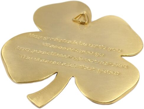 Robert Emmet Co. Lucky 4 Leaf Clover Ireland Wall Hanging Gold Lucky Shamrock Plated Pewter Irish Blessing Wall Decor in Saudi Arabia