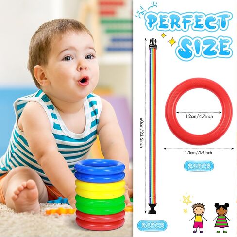 Berlune 24 Pack Toddlers Walking Ropes for Kids Colorful Preschool Rope for Walking in Line Safety Loops Detachable Transition Wrist Leash for Children's School Kindergarten Daycare Outdoor Supplies in Saudi Arabia